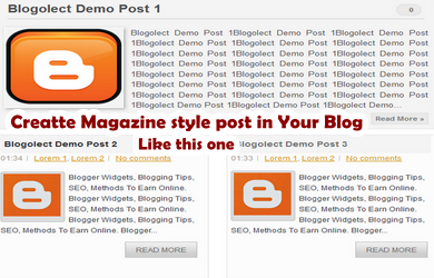 magazine style post in blogger