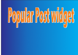 popular post widge