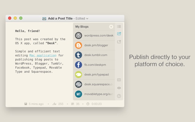 Desk desktop editor