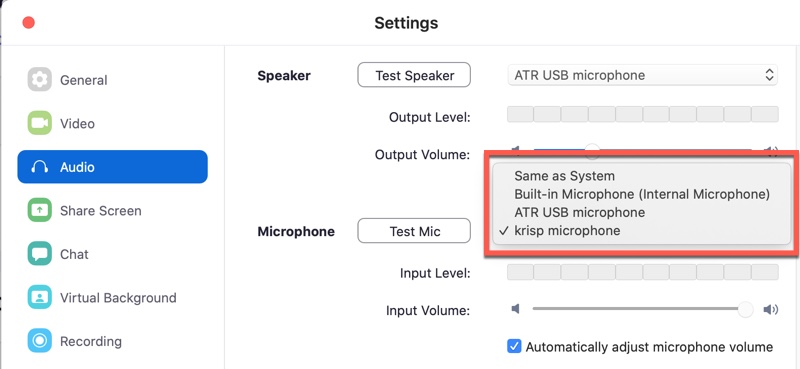 Krisp App Removes Background Noise Automatically on a Zoom call
