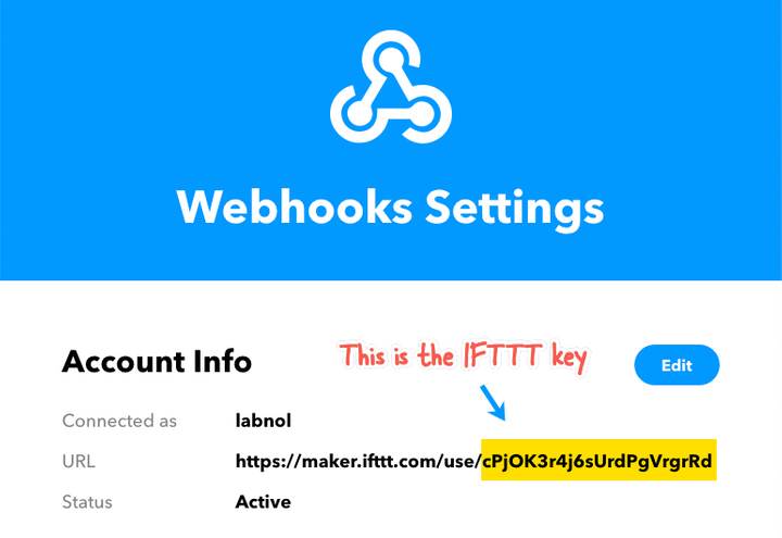 IFTTT Webhook Key