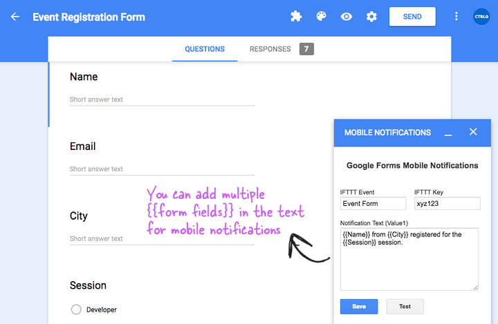 Google Forms - Mobile Notifications