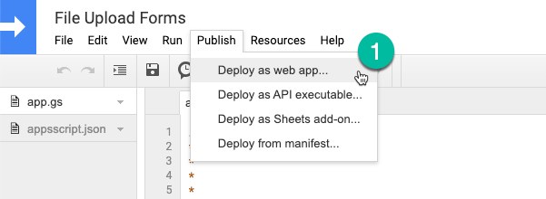 Deploy as Web App