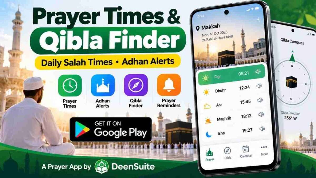 Prayer Times & Qibla Finder: Daily Salah Times and Adhan Alerts